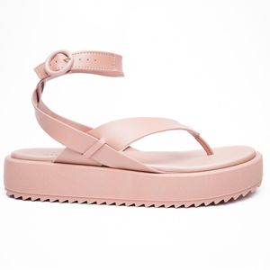Sandália Flatform Moleca Feminina Bege