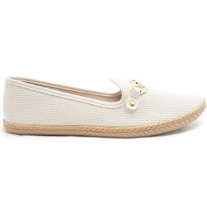 Alpargata Moleca Pesponto Lisboa Detalhe Feminina Off White