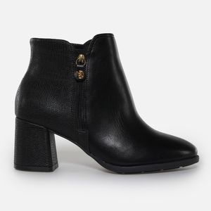Bota Modare Ankle Boot Ultraconforto Lezard Feminina Preta