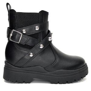 Bota Coturno Infantil Molekinha Taxas Menina Preta