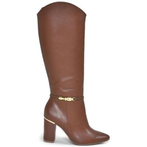 Bota  Cano Alto  Via Marte Detalhe Feminina Marrom