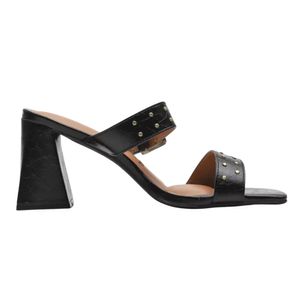Tamanco Spikes Vizzano com Fivela Salto Bloco Feminino Preto