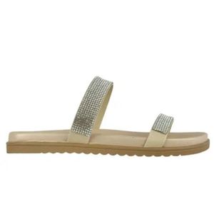 Tamanco Feminino Beira Rio Strass Creme