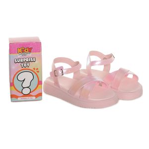 Sandália Papete Kidy Mini Flat Infantil Rosa com Brinquedo Surpesa