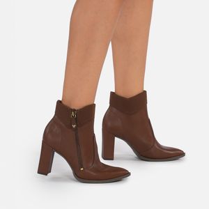 Bota Mississipi Ankle Boot Bico Fino Feminina Chocolate