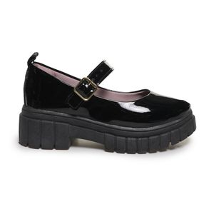 Mocassim M Shuz Kids Envernizado Juvenil Preto