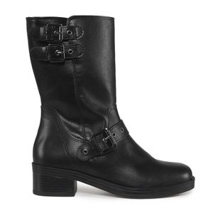 Bota Cano Médio Via Marte Fivelas Preto Feminino