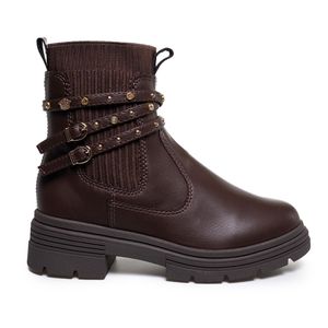 Bota Pink Cats Ankle Boot Infantil Marrom