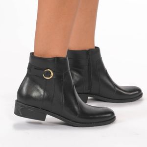 Bota Couro Cano Curto OSC Feminina Preta
