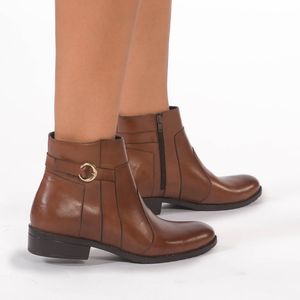 Bota Couro Cano Curto OSC Feminina Marrom