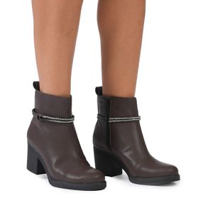 Bota Cano Curto Via Scarpa Feminina Marrom