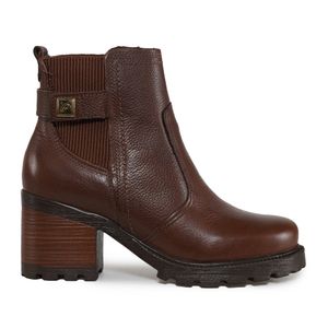 Bota Chelsea Feminina Pegada Couro Marrom