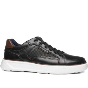 Tênis Casual Pegada em Couro Masculino Preto
