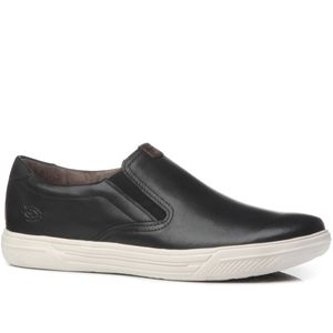 Tênis Casual Pegada  em Couro Masculino  Preto