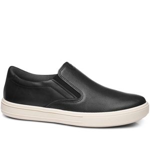 Tênis Casual Pegada em Couro Masculino Preto