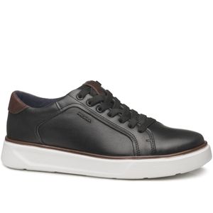 Tênis Casual Pegada  em Couro Masculino Preto