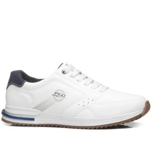 Tênis Casual  em Microfibra Pegada Masculino Branco