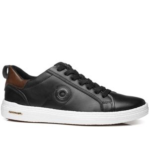Tênis Casual Pegada em Couro Masculino Preto