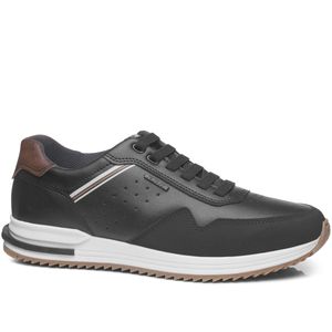 Tênis Casual Pegada em Microfibra Masculino Preto