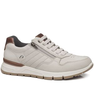 Tênis Casual Pegada em Couro Masculino Off White