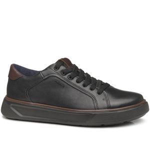 Tênis Casual Pegada em Couro Masculino Preto