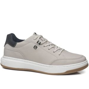 Tênis Casual Pegada em Couro  Masculino Cinza