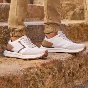 Tênis Casual Pegada em Couro Masculino Branco