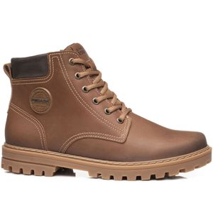 Coturno Pegada  em Couro Masculino Marrom