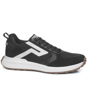 Tênis Casual Pegada em Couro Masculino Preto