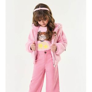 Jaqueta Infantil Feminina Com Capuz Trick Nick Rosa