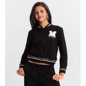 Jaqueta Juvenil Feminina Em Moletom Minty Preto
