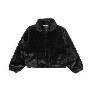 Jaqueta Feminina Plus Size Com Pelo Secret Glam Preto