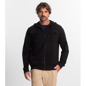 Jaqueta Masculina Com Capuz Moletom Diametro Preto