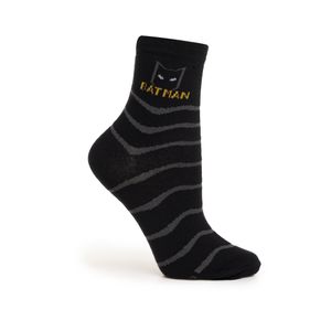 Kit Meia  Warner Batman Infantil Tam. 24 ao 27 Preto