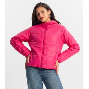 Jaqueta Puffer Juvenil Feminina Com Capuz Minty Rosa