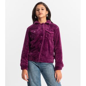 Jaqueta Juvenil Feminina Com Pelo Minty Roxa