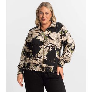 Jaqueta Plus Size Feminina Estampada Secret Glam Verde