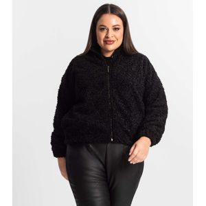 Jaqueta Pelo Alpaca Sintético Secret Glam Preta