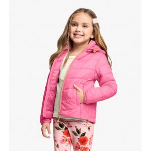 Jaqueta Com Capuz Infantil Microfibra Trick Nick Rosa