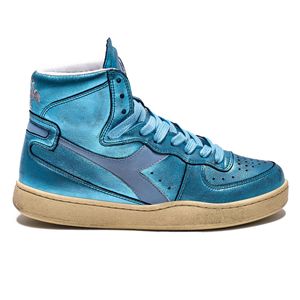 Tênis Diadora Mi Basket Azul Metalizado Couro Azul