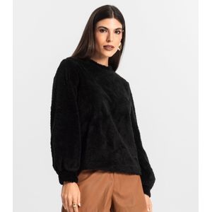 Blusão de Pelo Carneiro Feminino Endless Preto