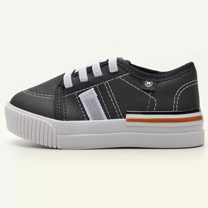 Tênis Infantil Molekinho Casual Listras  Preto