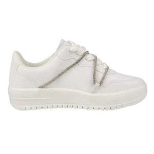 Tênis Casual Vizzano Strass Cadarço Feminino Branco