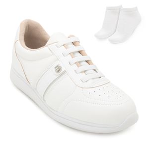 Tênis Casual Modare e Meia Feminino Branco