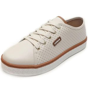 Tênis Casual  Moleca Microperfuros Feminino Off White