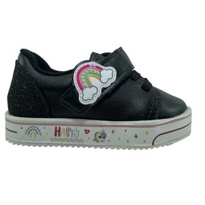 Tênis Infantil Molekinha Arco-Íris Gliter Mini Preto