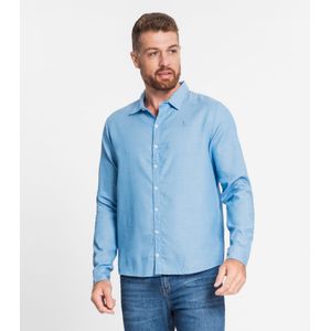 Camisa Manga Longa Fio Tinto Diametro Azul