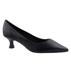 Scarpin Couro Bottero Salto Baixo Fosco Feminino Preto
