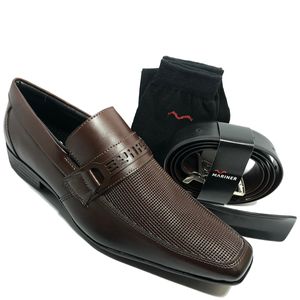 Kit Sapato Social Mariner Asturias Marrom