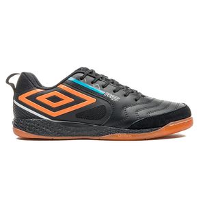 Chuteira Futsal Umbro Pro 5 Bump Preto e Laranja Masculina